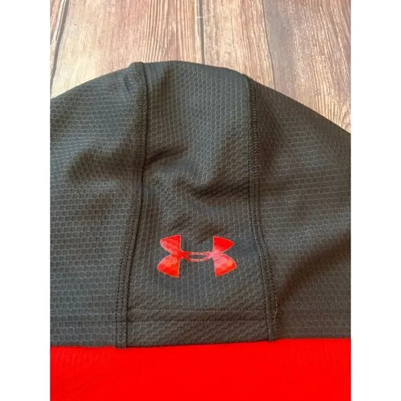 Under Armour Youth Hoodie YXL ColdGear Infrared Red Black Long Sleeve Pullover - Picture 5 of 9